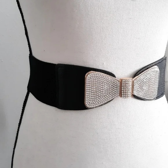 Rhinestone Bow Stretch Belt NWT - Picture 2 of 7